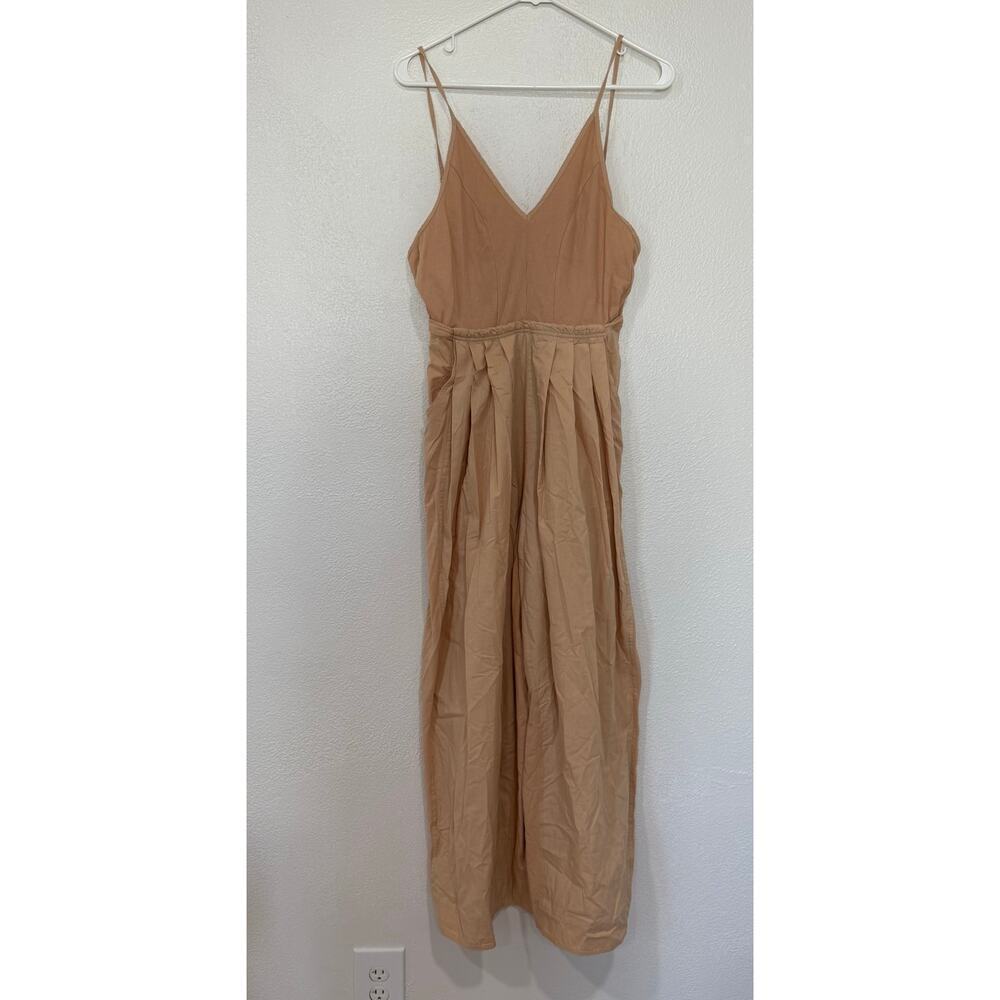 By Anthropologie High Tide Wide Leg One Piece Jumpsuit Peach Cream BOHO Size XXS - Picture 2 of 10